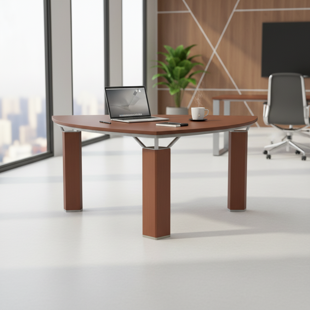 Meeting Table Cherry Wood 120x120cm | Premium Office Furniture UAE