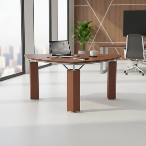 Meeting Table Cherry Wood 120x120cm | Premium Office Furniture UAE