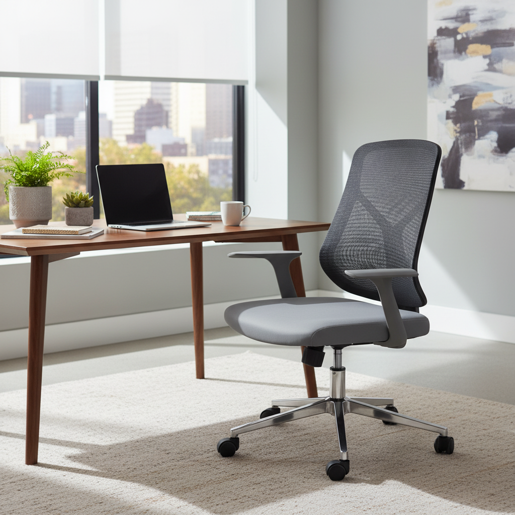 Medium Back Mesh Office Chair UAE | Ergonomic Chrome Base | Dubai Abu Dhabi