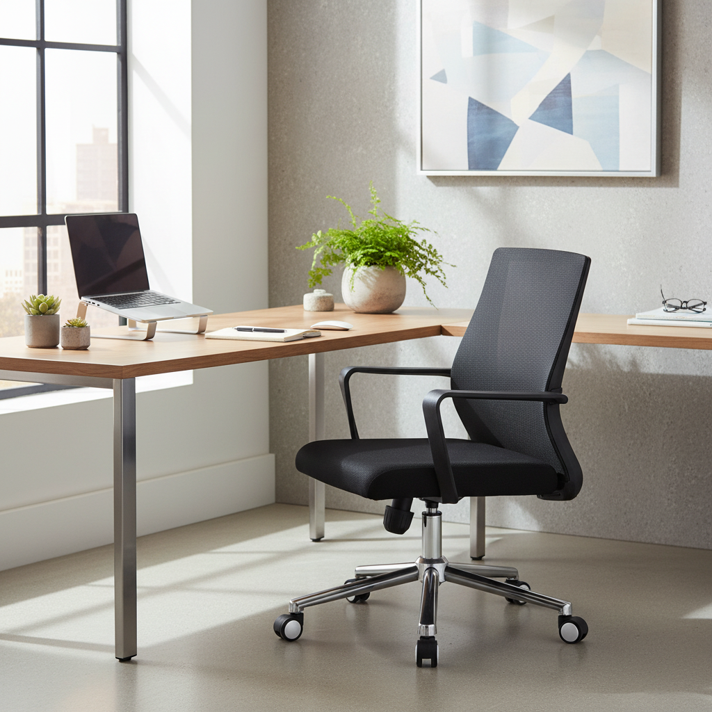 Low Back Mesh Office Chair UAE | Ergonomic Chrome Base | Dubai Abu Dhabi | IH 9001