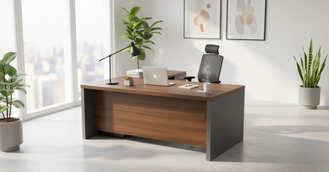 L-Shaped Office Desk 200x170cm with Mobile Drawer - Premium Executive Table UAE | INFINI HOMES