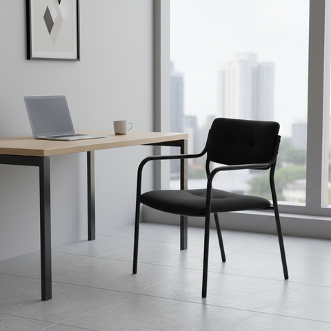 Visitor Chair Black IH 076 BLK | Premium Office Seating UAE