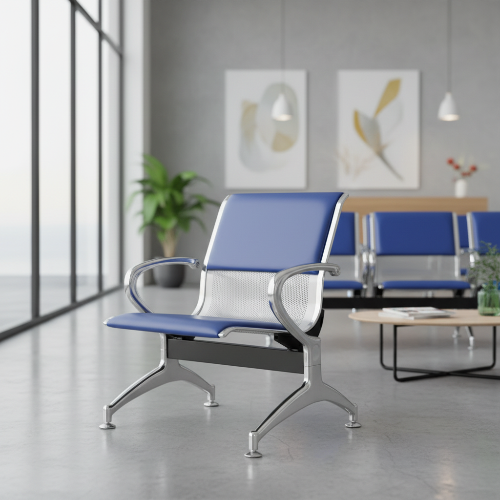 Airport Chair Steel 1-Seater Blue | Premium Waiting Room Seating UAE