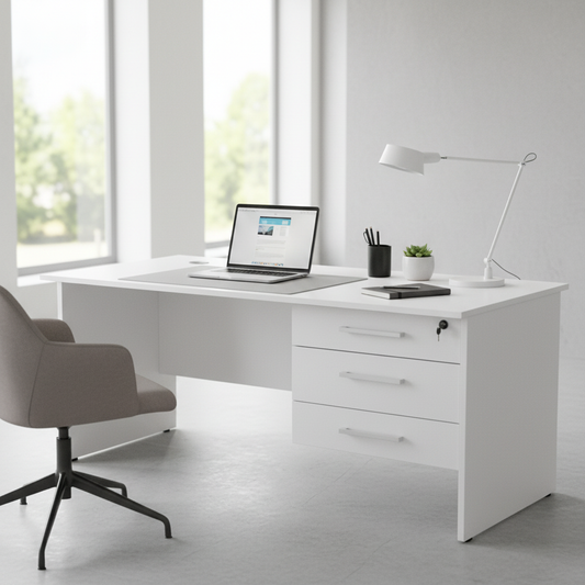 Office Desk White 120cm - Premium Workstation for UAE Offices | INFINI HOMES