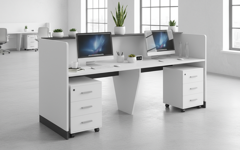 Reception Desk with Drawers UAE | Office Reception Table 160cm | INFINI HOMES