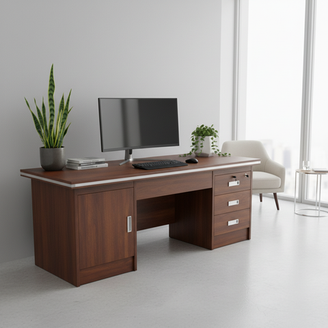 Office Desk 1.4m Golden Oak – Premium Executive Desk 140x70cm | UAE Delivery