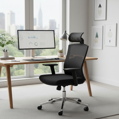 Ergonomic Mesh High Back Office Chair with Headrest UAE | Premium Executive Chair Dubai | IH 812-H