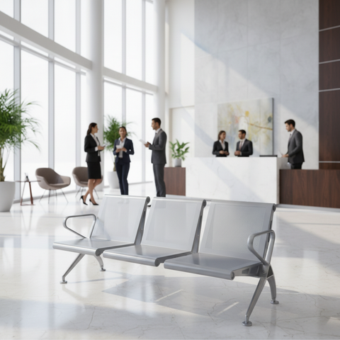 Airport Chair 3-Seater Steel Silver IH A405 - UAE Waiting Chairs