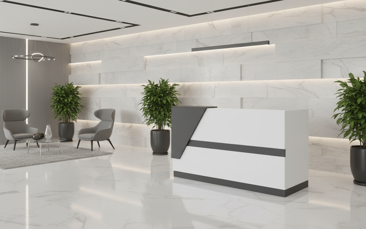 Reception Desk with Drawers UAE | Office Reception Table 160cm | INFINI HOMES