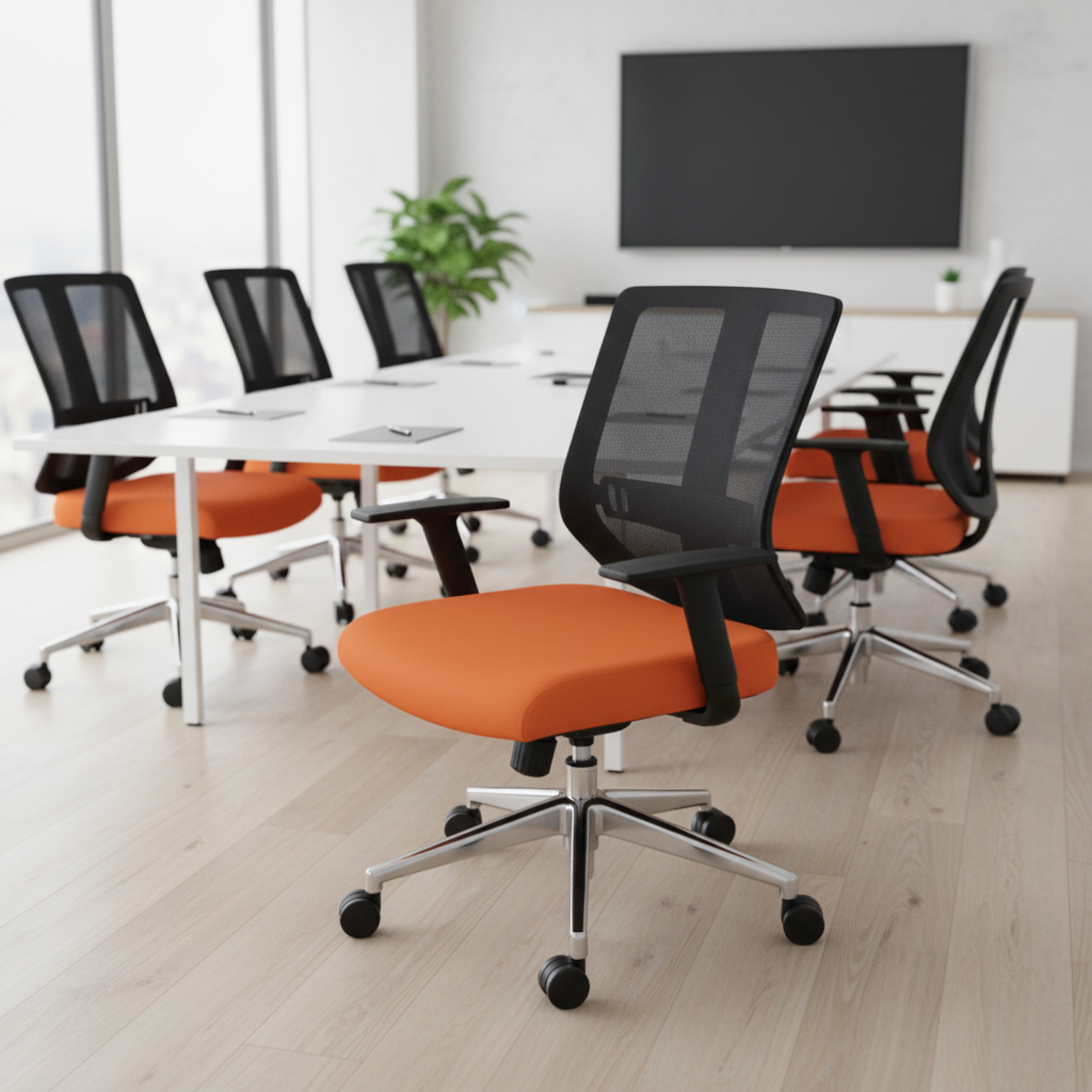 Office Chair Black Orange IH 168 - Premium Ergonomic Seating Dubai UAE