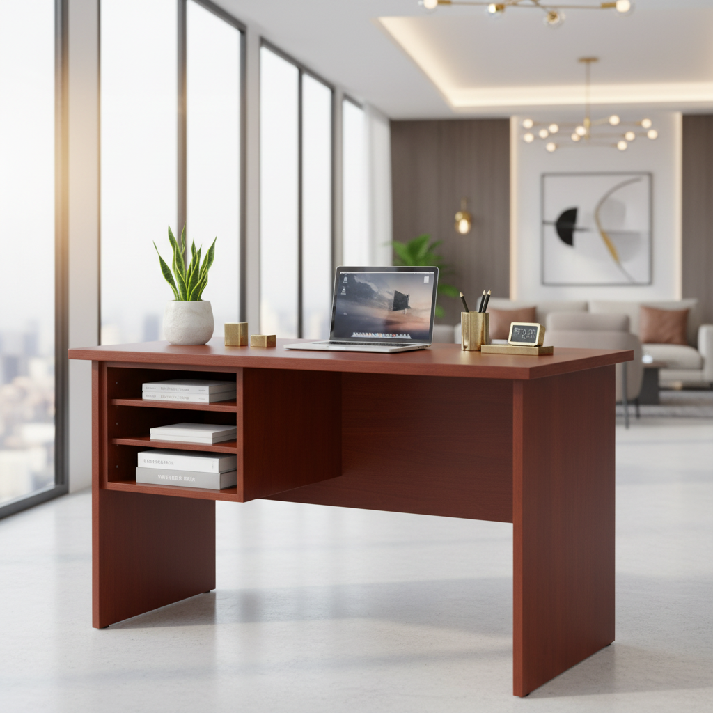 Side Desk Cherry Wood | Premium Office Furniture UAE | INFINI HOMES