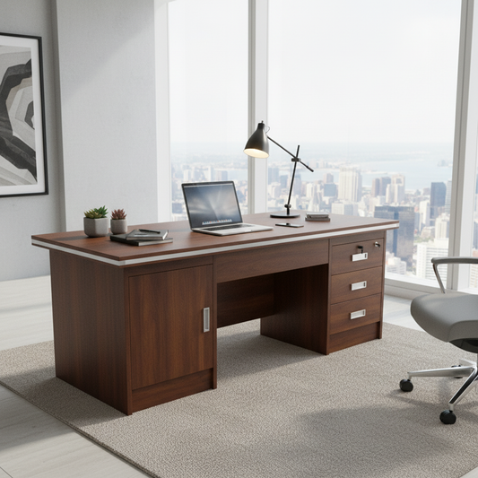 Office Desk 1.4m Golden Oak – Premium Executive Desk 140x70cm | UAE Delivery