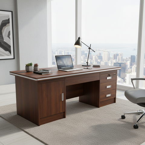 Office Desk 1.4m Golden Oak – Premium Executive Desk 140x70cm | UAE Delivery