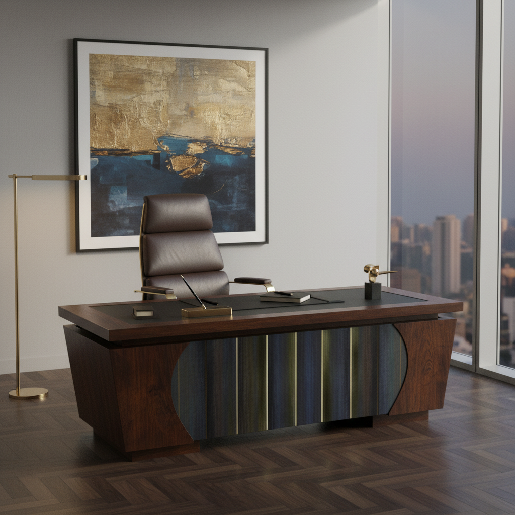 Office Desk 1.4m Golden Oak Grey 140x70x75cm - UAE Wide Delivery