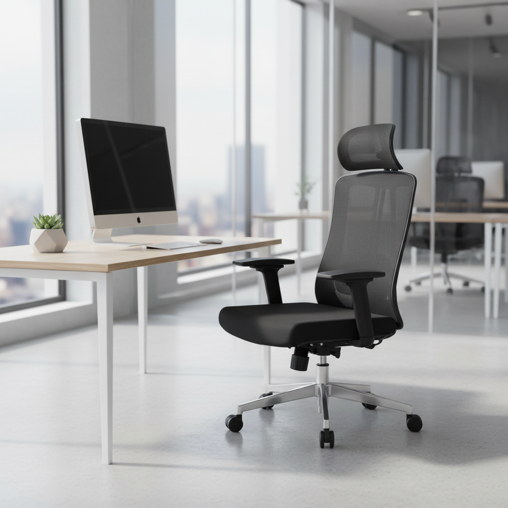 Ergonomic Mesh Office Chair with Headrest - High Back Executive Chair UAE | Black IH A213-H