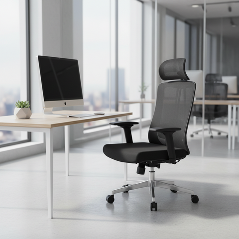 Ergonomic Mesh Office Chair with Headrest - High Back Executive Chair UAE | Black IH A213-H