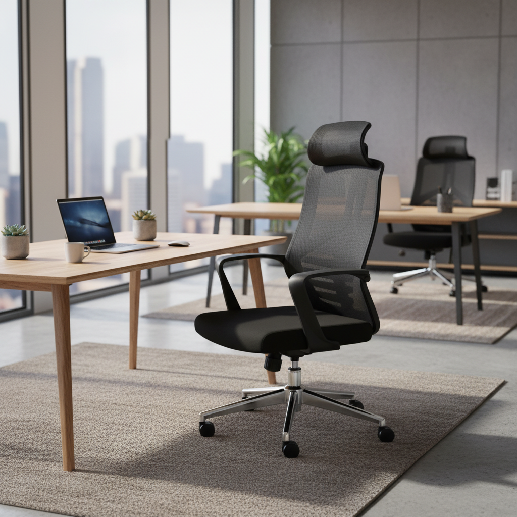 Ergonomic Mesh High Back Office Chair with Headrest - Dubai UAE | Premium Executive Chair | IH 2259-N