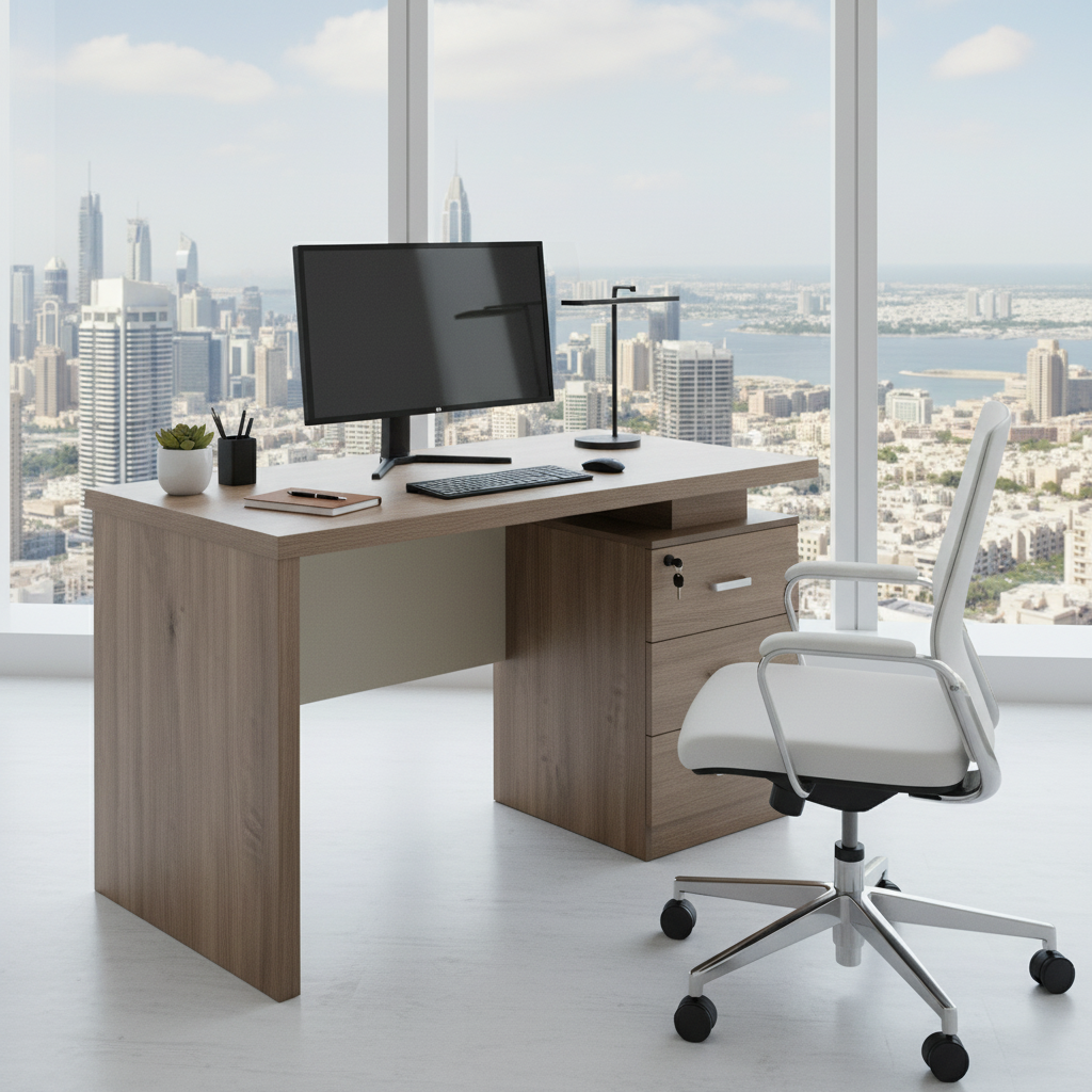 Modern Office Desk with Storage Drawer in Dubai High-Rise Corporate Office – Buy Online UAE