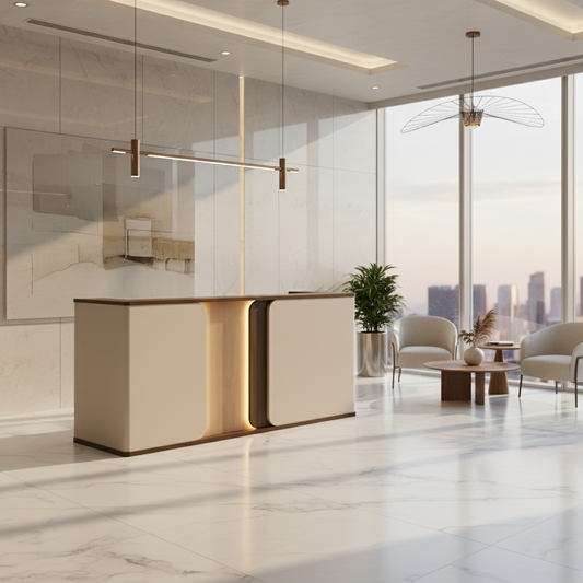 Reception Table RECP-A015-200 | 200x60x110cm | Digital Lock & LED | UAE