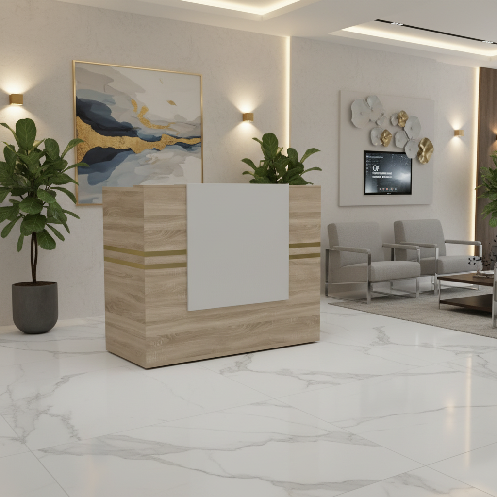 Reception Desk 140CM | Premium Office Reception Counter UAE – IH-R14