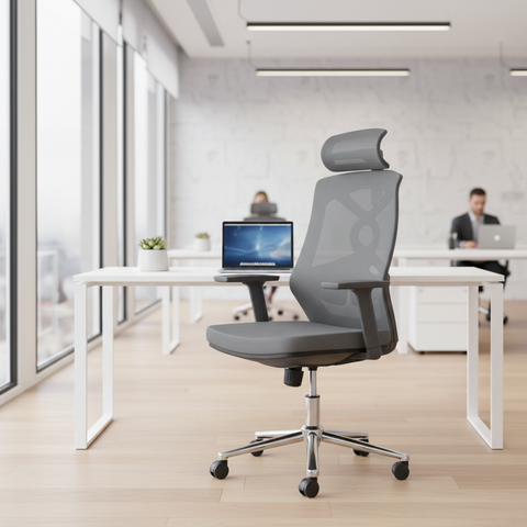 Ergonomic Mesh High Back Office Chair with Headrest - Premium Executive Chair UAE | IH 2259 GRY