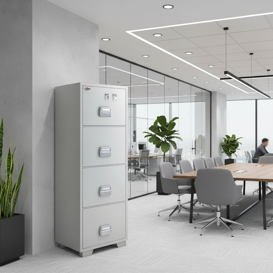 Eagle SF-680-4TKX Fire-Resistant Filing Cabinet – 4 Drawers, Dual Key Lock System