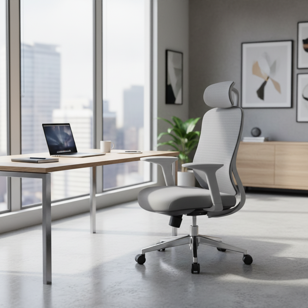 Ergonomic Mesh Grey Office Chair with Headrest - High Back Executive Chair UAE | IH 688-A