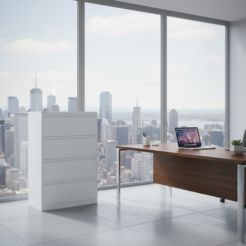 GO Lateral File Cabinet 4-Drawer | Model GO-LFC-4D (KDGLF4) – White
