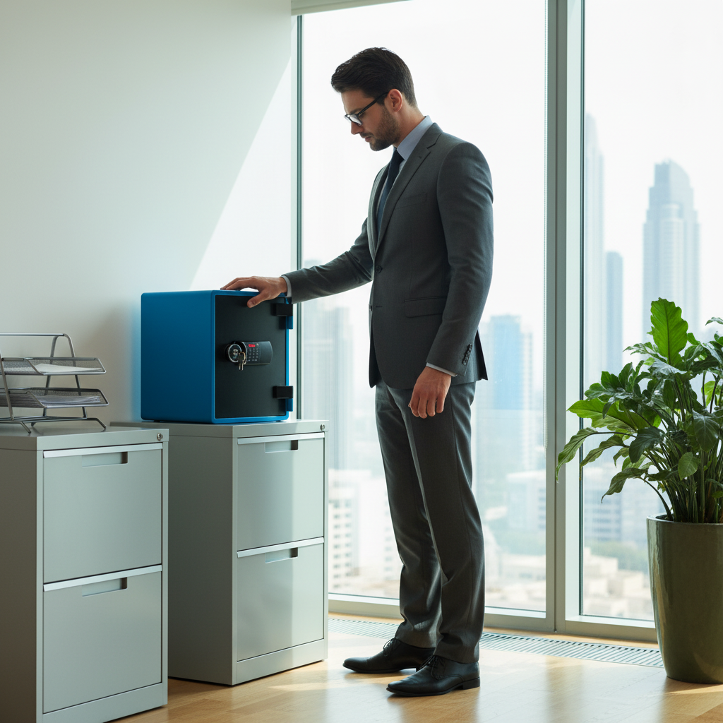 Eagle YES-031DK Fire-Resistant Safe – Blue, Digital + Key Lock System