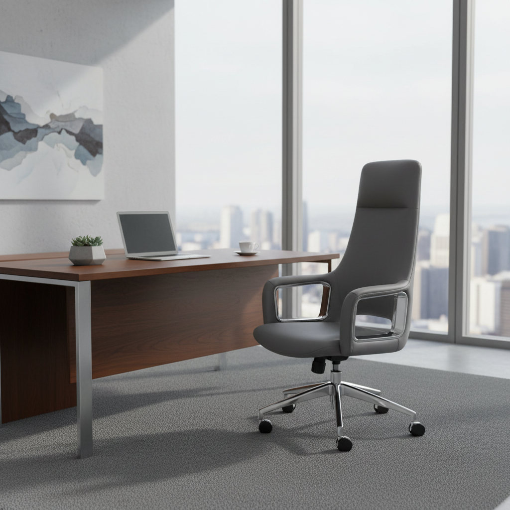 Executive Meeting Table Chairs UAE | Premium Office Seating (Dark Grey)