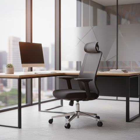 Ergonomic Mesh Office Chair with Headrest - High Back Executive Chair UAE | IH 889-A