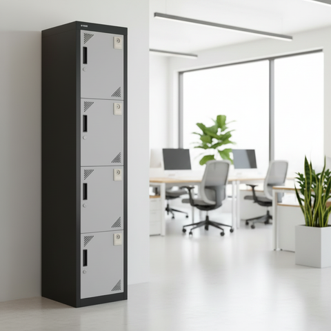 GO 4-Tier Steel Locker | Model GO-T4 (FYD-G004) – H185 × W38 × D45 cm