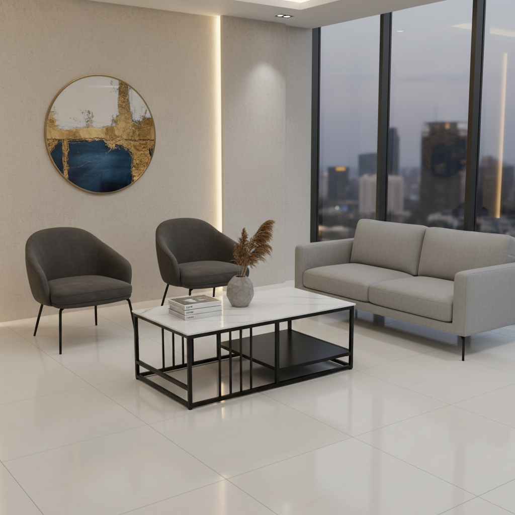 Coffee Table IH 7905-WT | Modern White Coffee Table Dubai