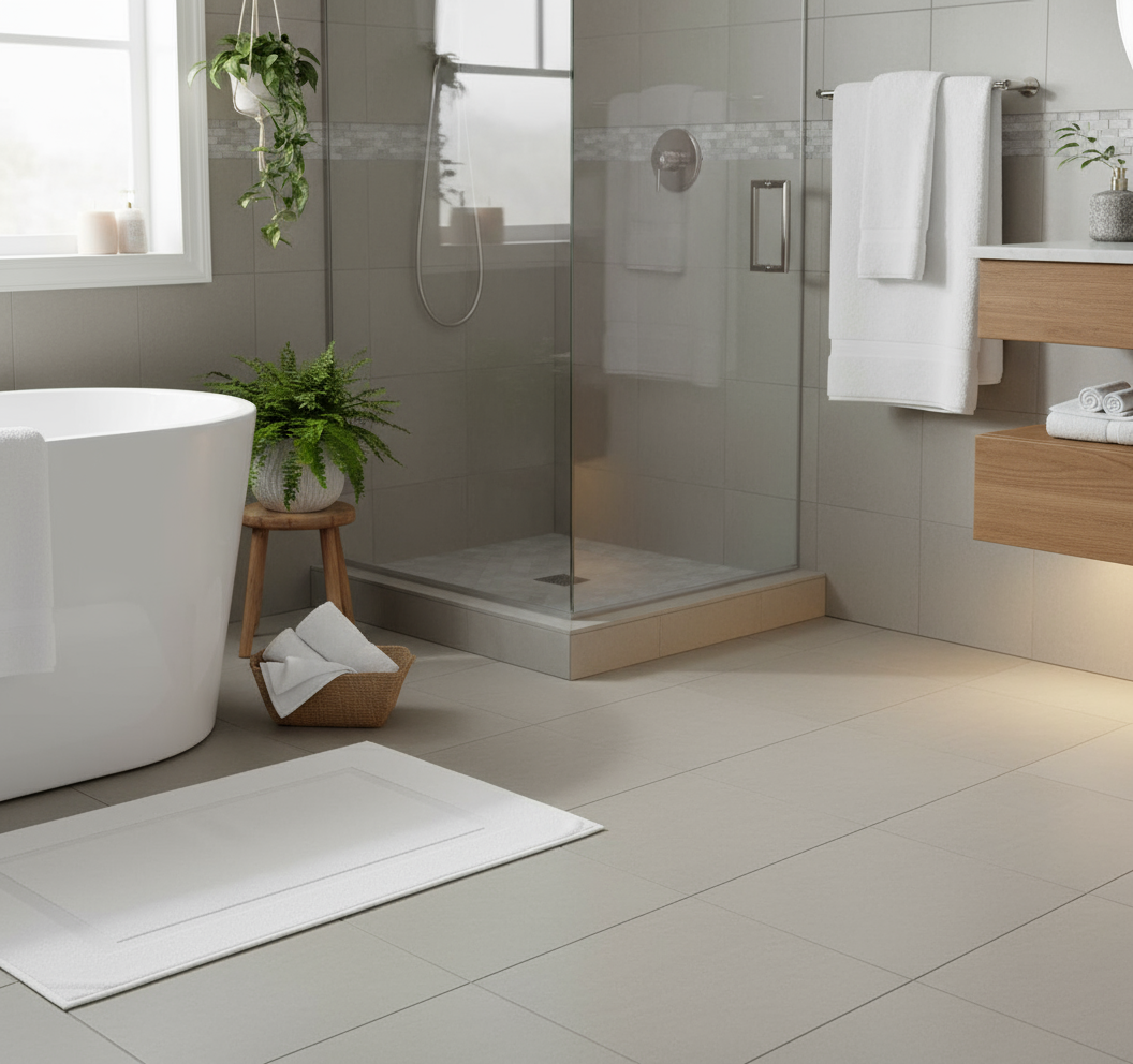 Premium Iris White Bath Mat 50x80cm UAE - 600 GSM Cotton Dubai Abu Dhabi