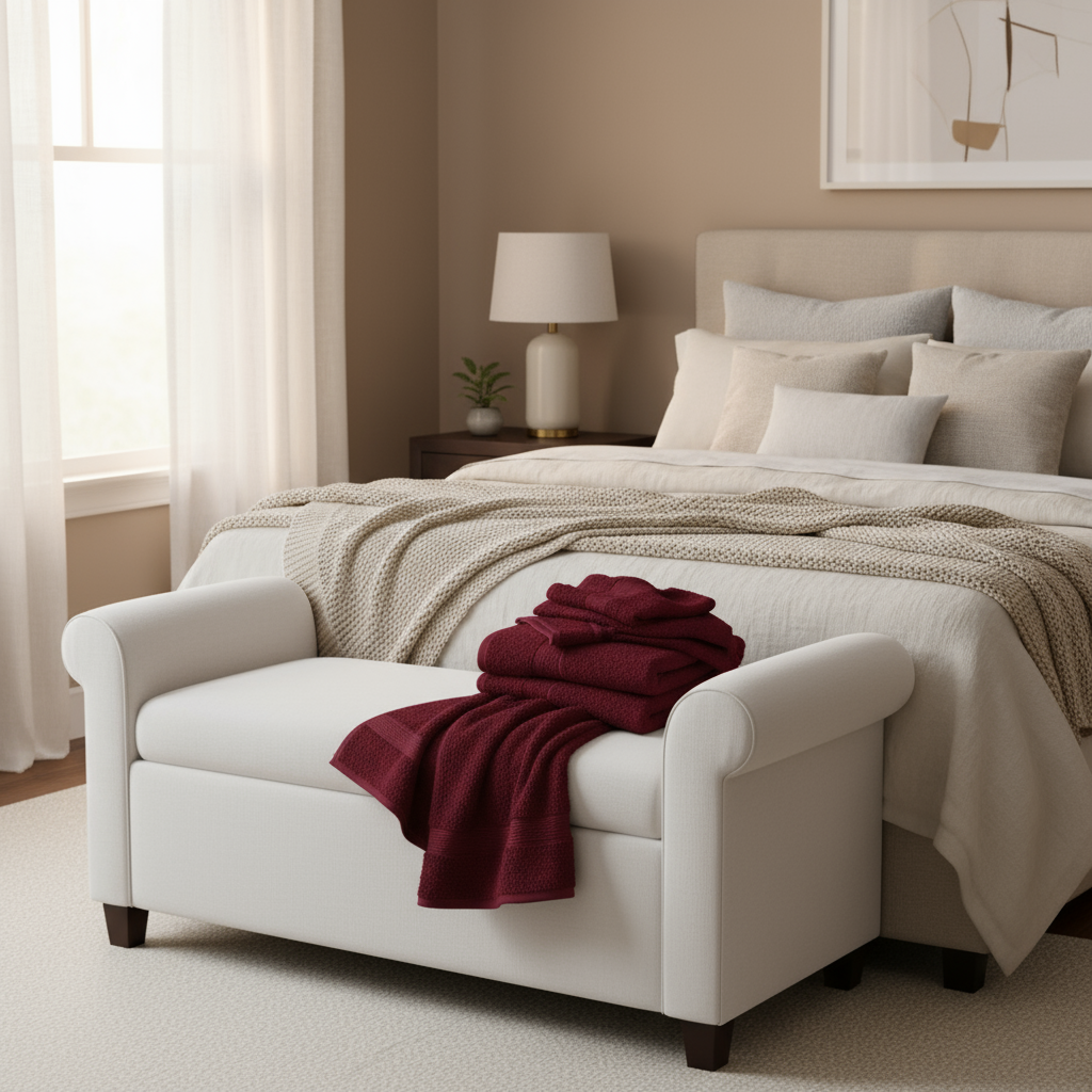 Premium Daffodil Burgundy Face Towel Set UAE Dubai - 500 GSM Cotton 24 Pack Luxury