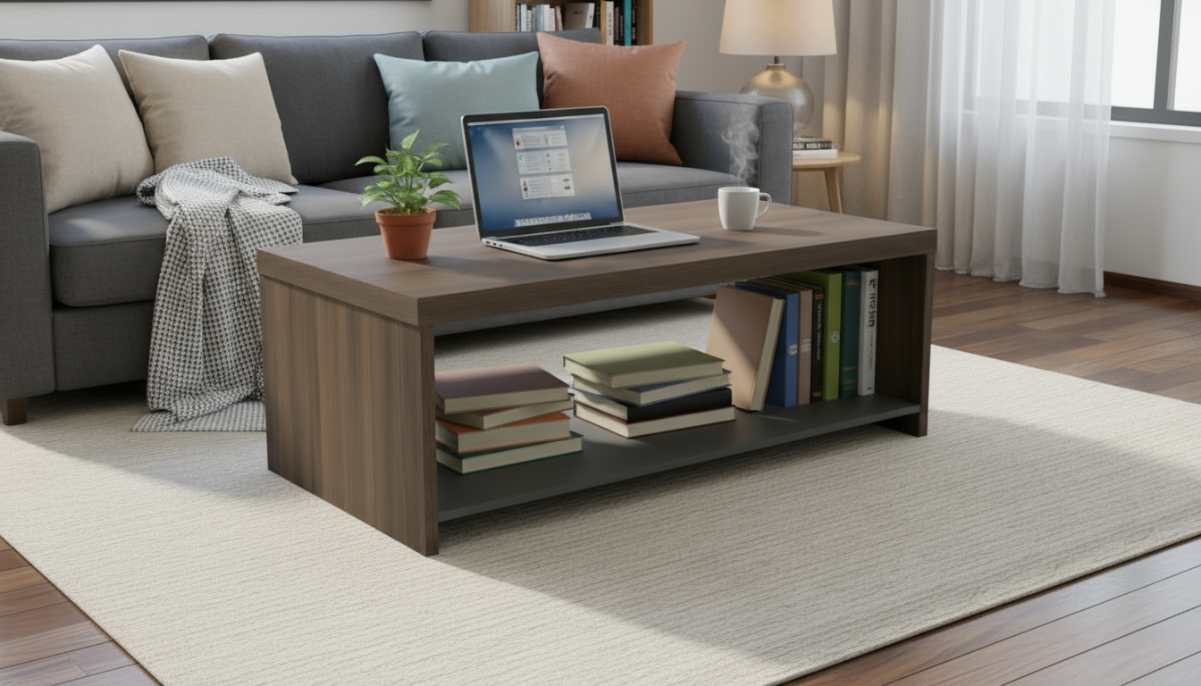 INFINI HOMES Coffee Table UAE - Model KN03 CT120-BG Walnut Grey 120x60cm Dubai Abu Dhabi Sharjah
