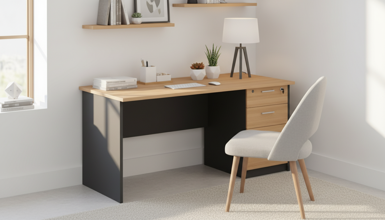 Office Desk 160x70cm Oak Grey - Executive Table Dubai UAE | INFINI HOMES