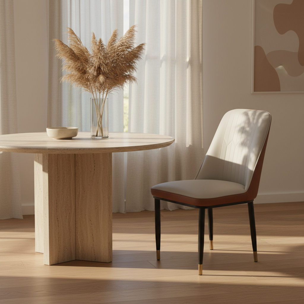 PU Dining Chair with Metal Legs IH-34 | INFINI HOMES UAE