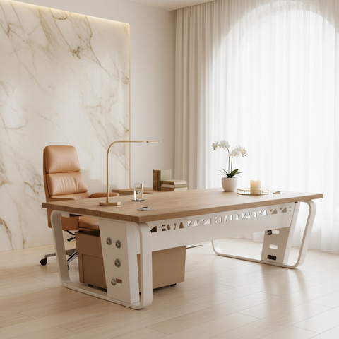 Office Desk 1.4m Beech White | Premium Workstation UAE | Fast Delivery Dubai Abu Dhabi Sharjah