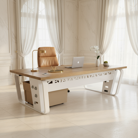 Office Desk 1.4m Beech White | Premium Workstation UAE | Fast Delivery Dubai Abu Dhabi Sharjah