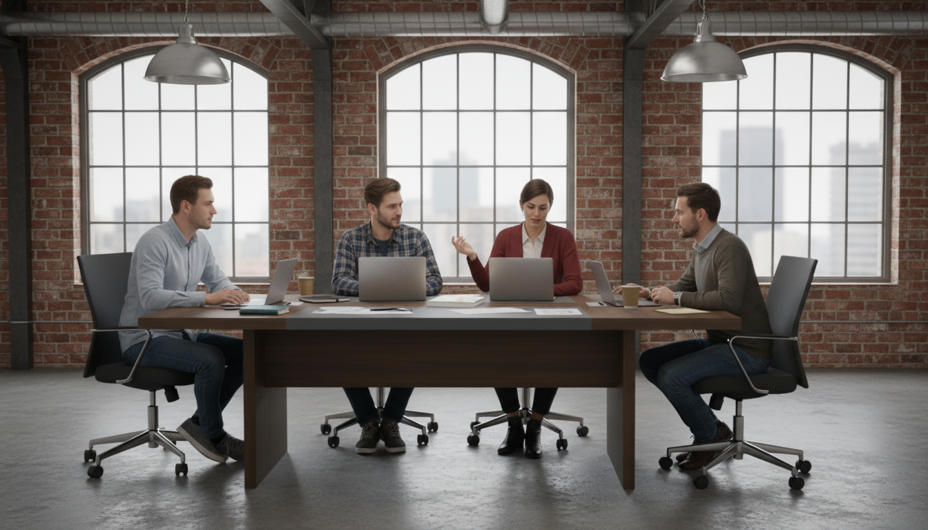 INFINI HOMES Meeting Table UAE - Model KN024-MT-20 Walnut Grey 120x200cm Dubai Abu Dhabi Sharjah