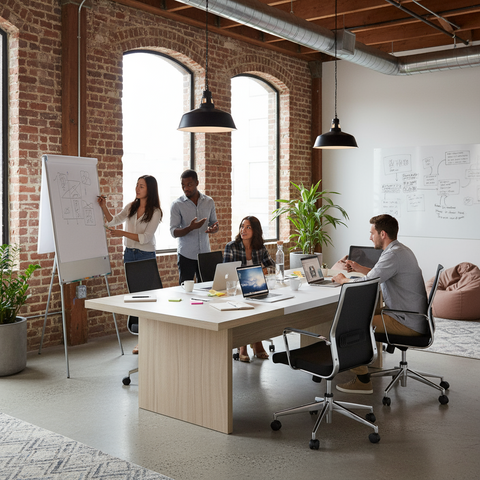 Meeting Table 120x240cm - Conference Room Table Dubai UAE | Oak White Finish