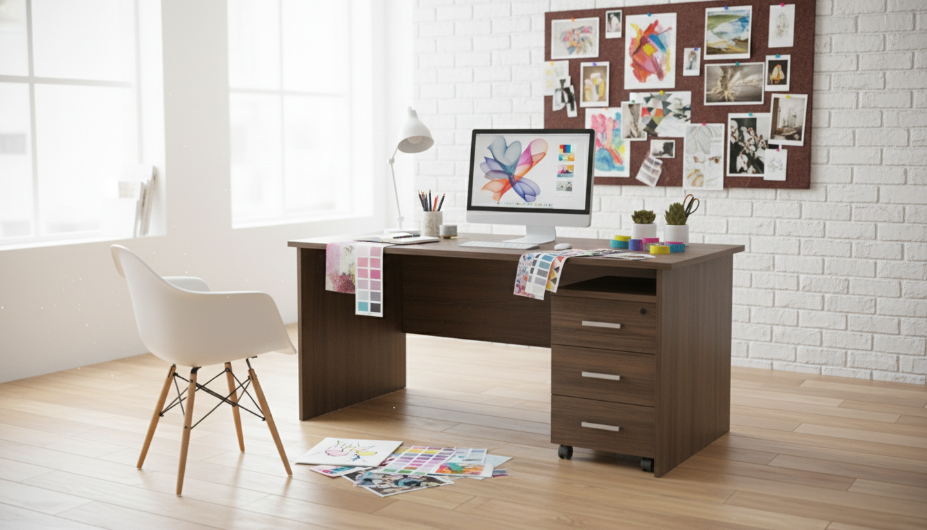 Office Desk with Drawer 140x70cm - Premium Melamine Table for Home & Office UAE