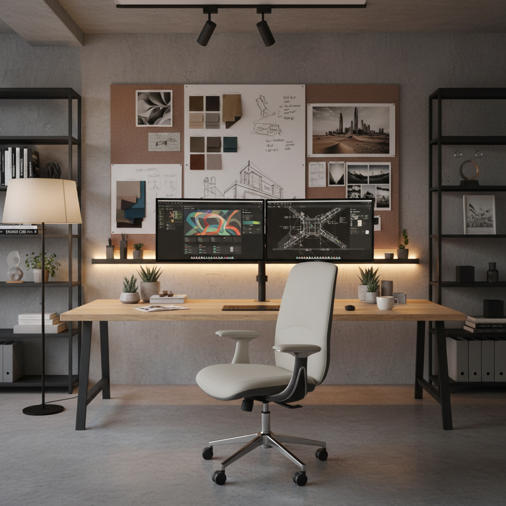 Premium High Back Office Chair - Beige & Grey PU Leather | UAE Delivery