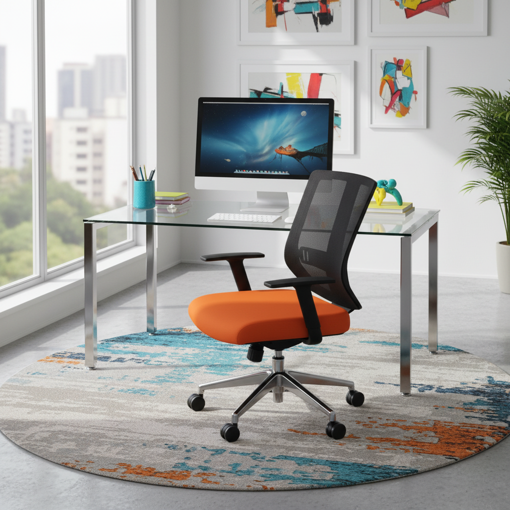 Office Chair Black Orange IH 168 - Premium Ergonomic Seating Dubai UAE