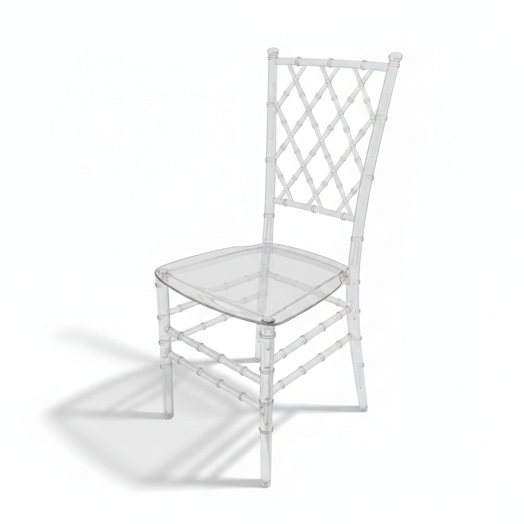 Crystal Clear Acrylic Chiavari Chair with Lattice Back – Buy Online UAE