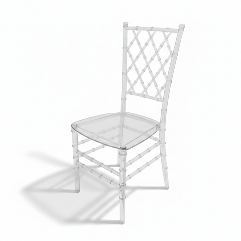 Crystal Clear Acrylic Chiavari Chair with Lattice Back – Buy Online UAE