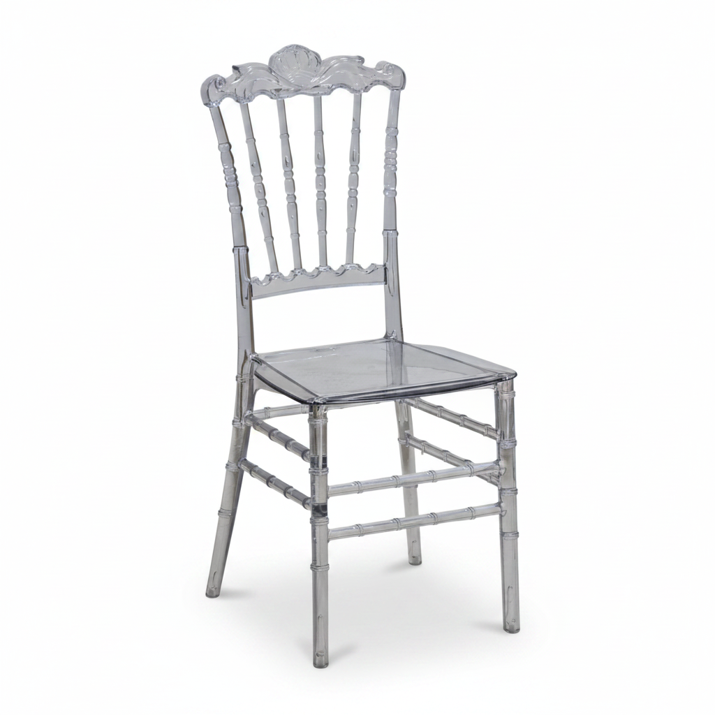 Crystal Clear Napoleon Chair – Transparent Acrylic Dining Chair for Events & Weddings UAE