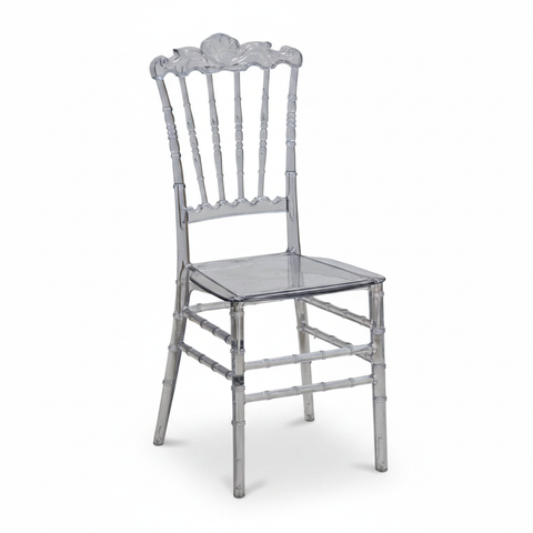 Crystal Clear Napoleon Chair – Transparent Acrylic Dining Chair for Events & Weddings UAE