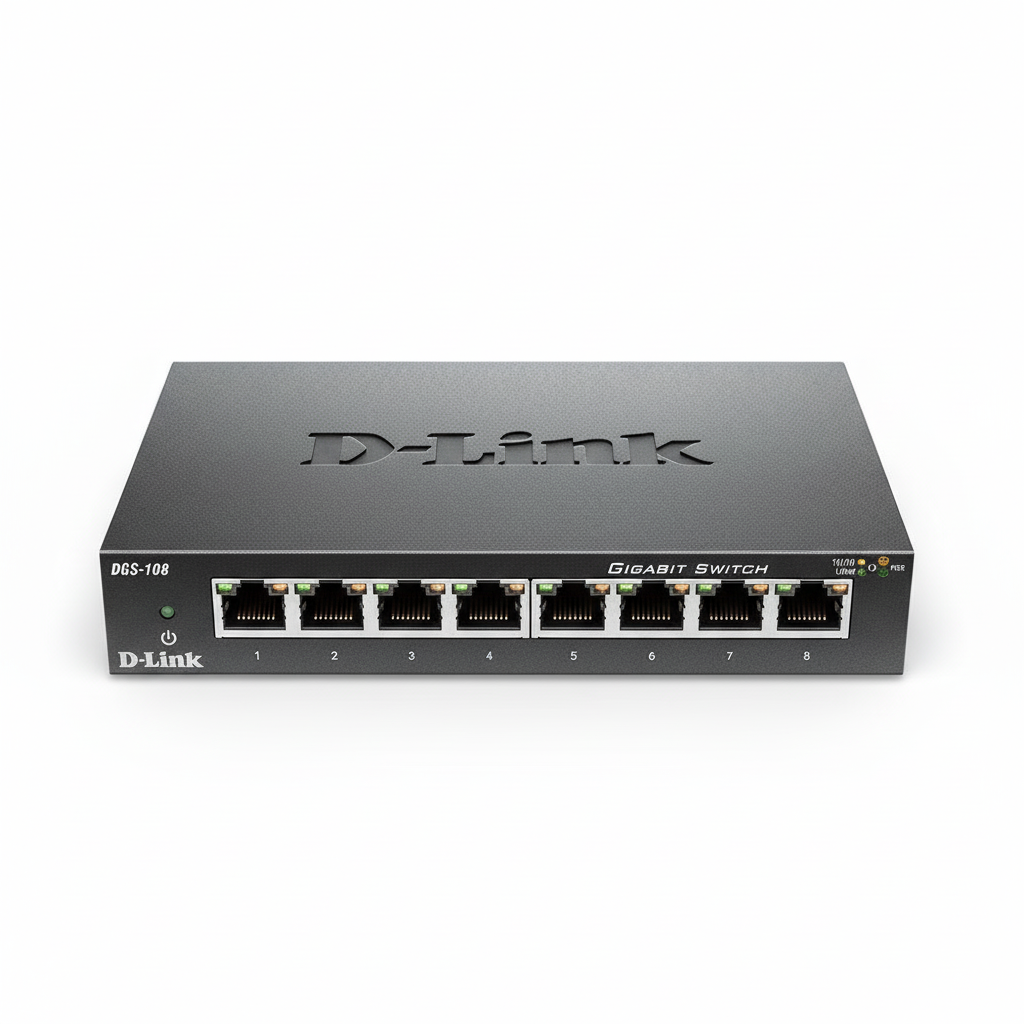 D-Link DGS-108B 8-Port Gigabit Unmanaged Desktop Switch UAE | Dubai Abu Dhabi Sharjah Ajman Umm Al Quwain Ras Al Khaimah Fujairah